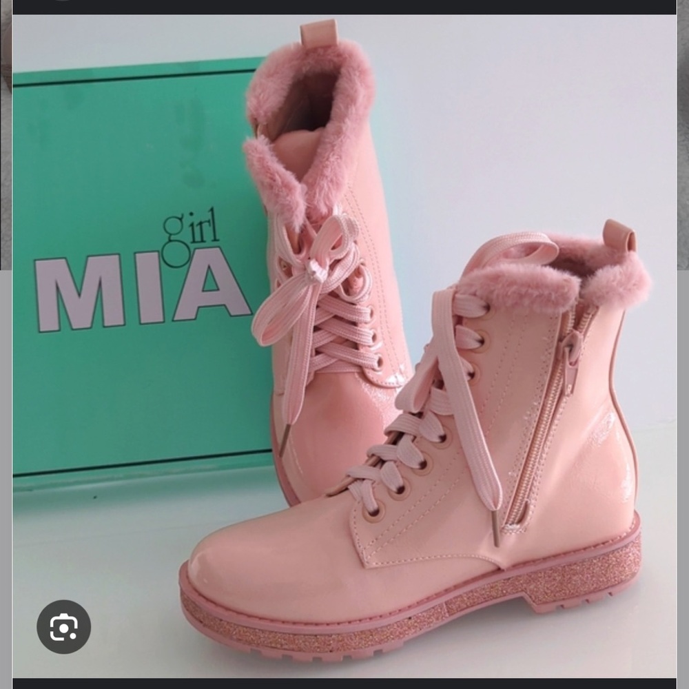 MIA Pink Lace-Up Ankle Boots GIRLS SIZE 4